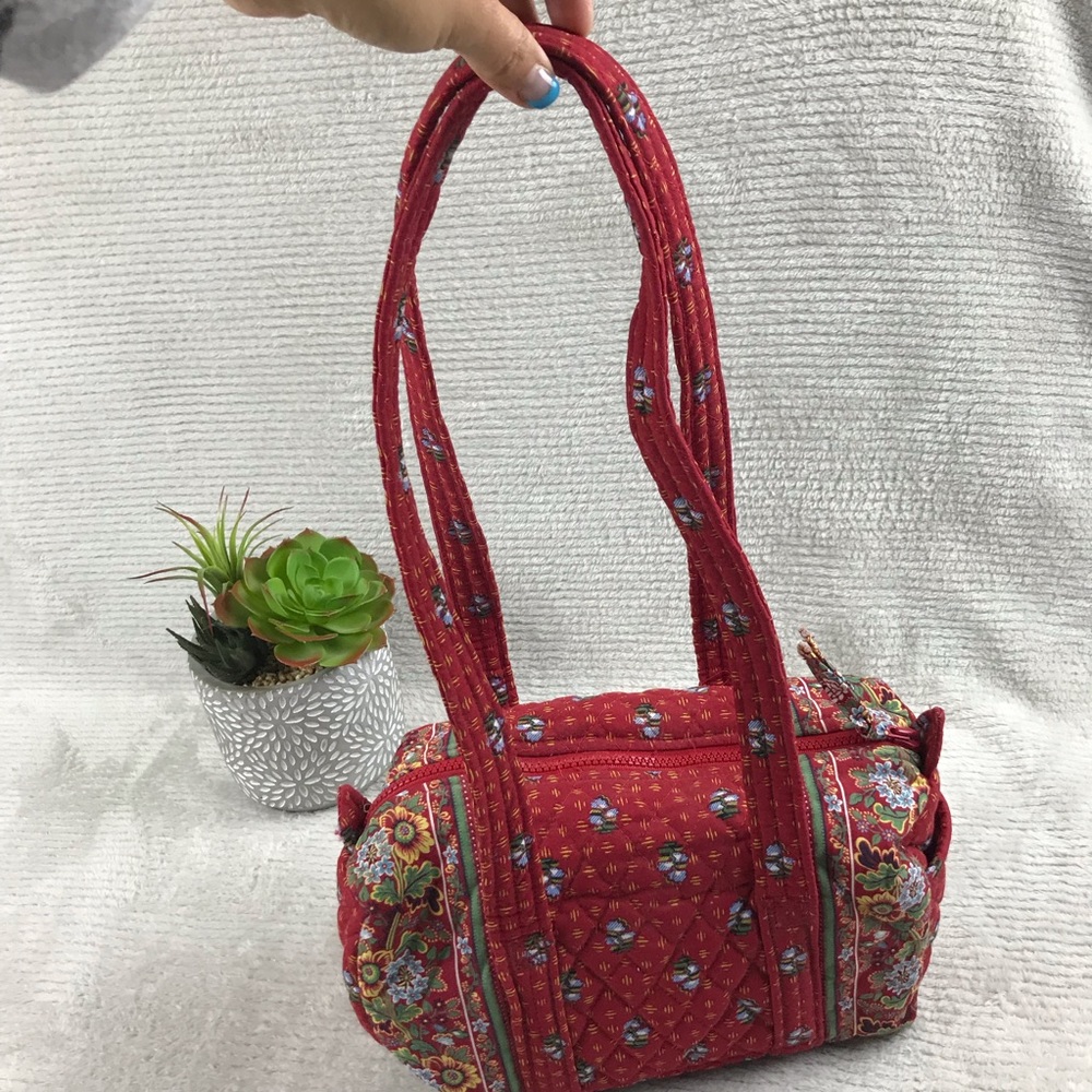 Vera Bradley Tubular Red Floral Quilt Purse